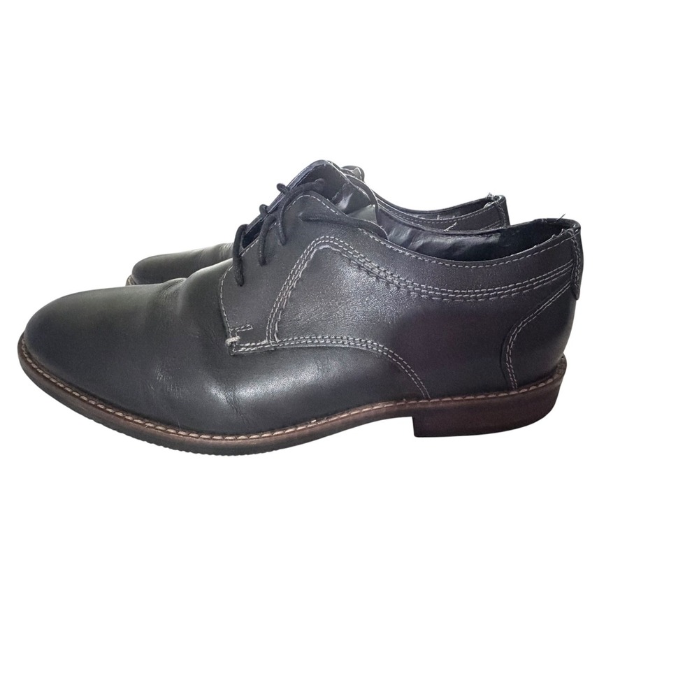 Nunn Bush Chase Black Leather Dress Shoes Men's Size 8.5 M Comfort Gel 81086